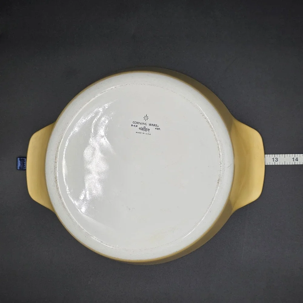 Vintage Corning Ware B-4-B 4 Qt Round Casserole Dish Harvest Yellow Made in USA